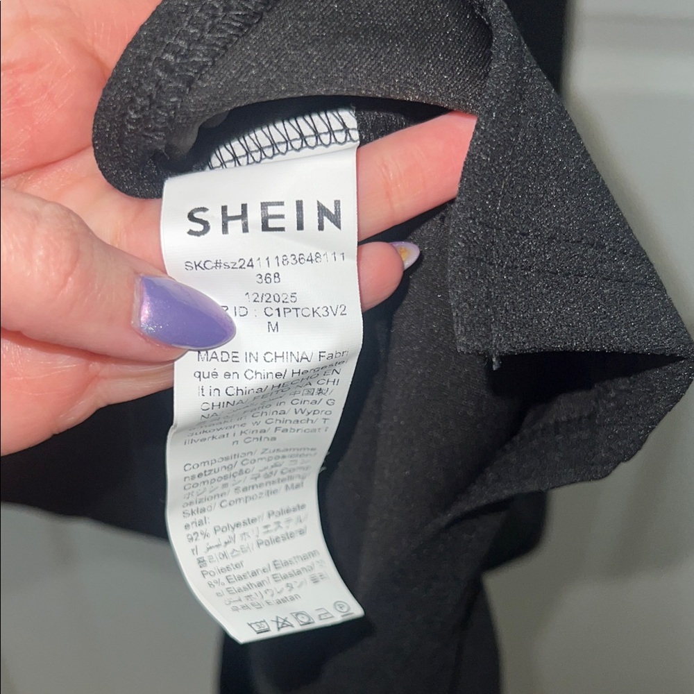 SHEIN Black Sleeveless Midi Dress with White Bow Details - Picture 9 of 9